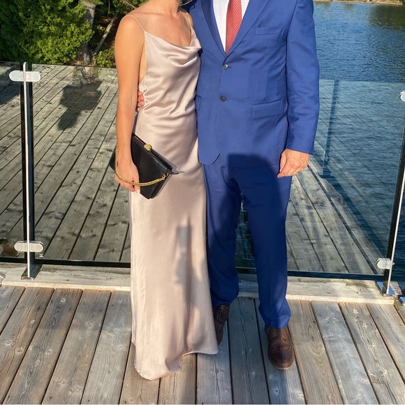 mauve silk slip dress - Picture 2 of 4